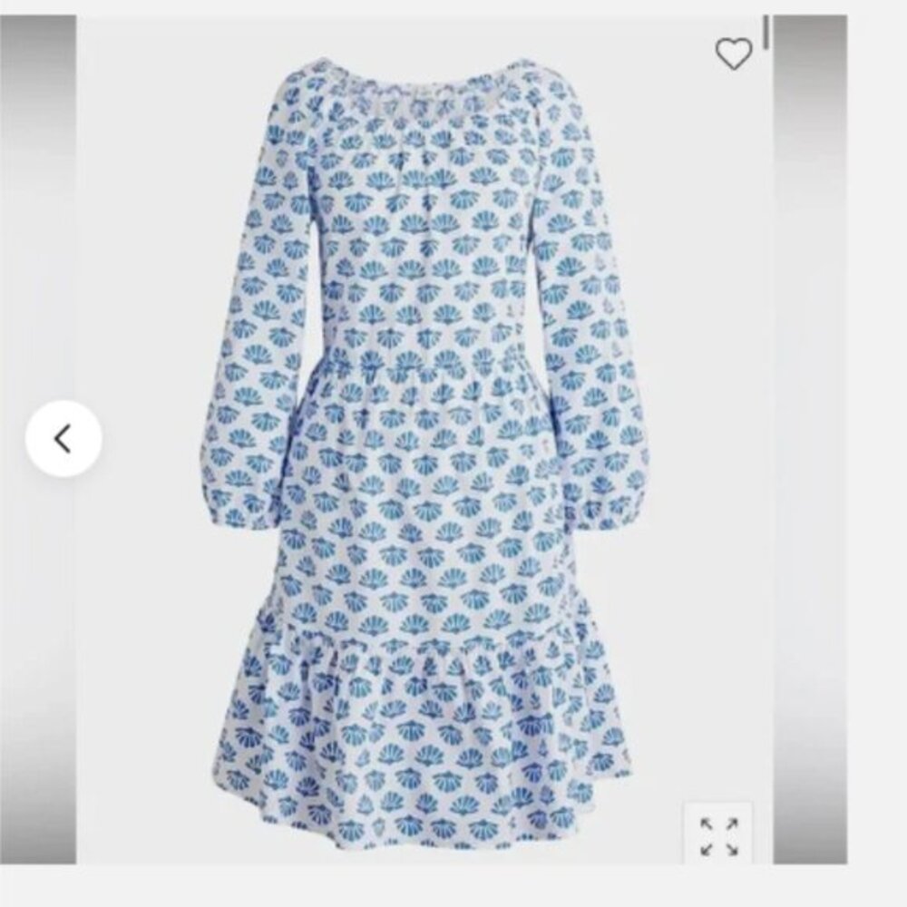 J. Crew Scoop neck mini dress, white sail blue Size 4